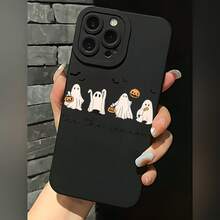 2026 nueva funda de teléfono mate, funda de teléfono diseño de fantasmas y calabaza de Halloween, es la temporada para  17 14 Pro Max  17 13 Pro  17 12  Galaxy S23 S22 S21 funda protectora para teléfono, regalo de funda de pareja para novio novia, regalo de vacaciones - Blanco antiguo - Ver 1