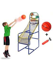 趣味十足的街机篮球游戏套装 - 室内/室外双玩，配备充气泵和篮球，安装简便，是理想的节日和生日礼物。