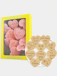 10 pièces Ensemble de découpoirs à biscuits en forme de cœur - Moules à biscuits 3D gaufrés pour la fête des mères, la fête des pères, la Saint-Valentin, Noël, Halloween, Thanksgiving - Outils de cuisson en polypropylène pour gâteaux, fondants - Cadeau de mariage idéal, kit de confection de biscuits de fête | Ensemble de découpoirs à biscuits décoratifs | Designs de découpoirs à biscuits détaillés, fête de la Saint-Valentin, décoration de la maison, cadeaux de la maison - Rose bonbon - Voir 15