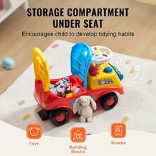 Coche de empuje para montar para niños pequeños, de 1 a 3 años, coche de carreras, juguete de montar para niños pequeños con asiento y de pie, coche de juguete clásico para niños con volante musical, bocina y almacenamiento debajo del asiento, juguete para montar para niños y niñas - Multicolor - Ver 5