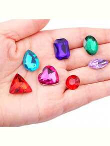 100/50颗 18毫米心形亚克力水晶水钻，适用于DIY工艺品、婚礼装饰、手机壳装饰 | 复活节和母亲节的理想礼物 - 多色2 - 查看 5