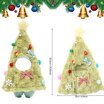 Ropa de muñeca, adorno de peluche de 17 cm, lindo conjunto con forma de árbol de Navidad verde, transmite un ambiente festivo adorable (muñeca no incluida)