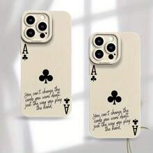 Phone Case: Plum Ace Playing Cards Pattern UV Printing Phone Cover 360 Degree Full Protection For IPhone 11 12 13 14 15 16 Pro Max XR X/ XS 7 8 Plus SE  For Smartphone Best Gift Birthday Gift Boy & Girl,Suitable For IPhone17 Air - 白色 - 查看 6