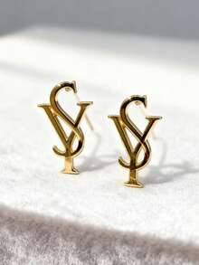 Gold Letter Earrings