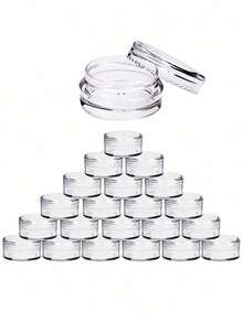 3/50pcs - Empty Diamond Powder Jewelry Storage Box, Eyeshadow Lipstick Refillable Bottle, Small Round Cosmetic Container, Travel Portable Box, Makeup Packaging Jars, Mini Round Tins With Lids, Cosmetic Boxes, Glitter Powder Packaging Bottles - White - View 2