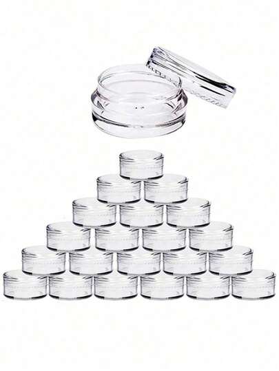 3/50 chiếc - Hộp đựng trang sức bột kim cương rỗng, chai đựng phấn mắt và son môi có thể tái sử dụng, hộp đựng mỹ phẩm tròn nhỏ, hộp du lịch xách tay, hũ đựng mỹ phẩm, hộp thiếc tròn nhỏ có nắp, hộp đựng mỹ phẩm, chai đựng bột kim tuyến