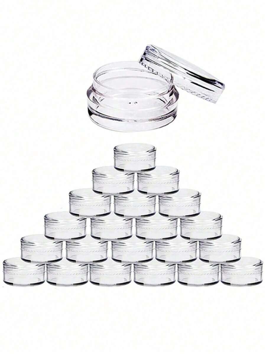 3/50pcs - Empty Diamond Powder Jewelry Storage Box, Eyeshadow Lipstick Refillable Bottle, Small Round Cosmetic Container, Travel Portable Box, Makeup Packaging Jars, Mini Round Tins With Lids, Cosmetic Boxes, Glitter Powder Packaging Bottles