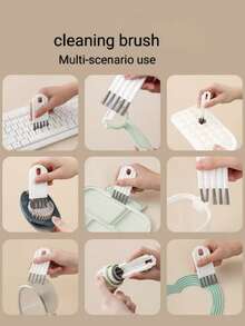 2pcs Multi-Purpose Cleaning Brush Set, Suitable For Scrubbing Dust, Stains, Keyboards, Crevices, Cups, And Other Kitchen Utensils. Lightweight And Easy To Use.