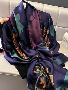 1 Peça Lenço com Estampa Floral, Elegante Proteção Solar para Uso Externo, Romântico para Uso Externo e Viagens, Escolha Ideal para Faixa de Cabeça, Lenço de Cabeça, Acessório de Cabelo - Multicolorido - Visão 6