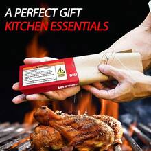 Digital Meat Thermometer With Backlight, Waterproof Stainless Steel Probe, Instant Read For BBQ, Turkey, Candy, Liquids, Beef, Portable & Foldable For Kitchen & Outdoors - Đỏ - Xem 7