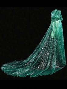 Women's Bridal Sheer Hooded Cloak Shawl Dress Robe, Halloween Costume, Wedding, Carnival, Valentine's Day Autumn Outfit - Multicolor - View 3