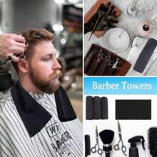 Puomue 6 Pack Black Salon Towels, Super Soft And Absorbent Microfiber Hair Towel For Salon, Bath, Spa, Pool And Home, 27 Inch X 16 Inch, Black - ColorA - 查看 3