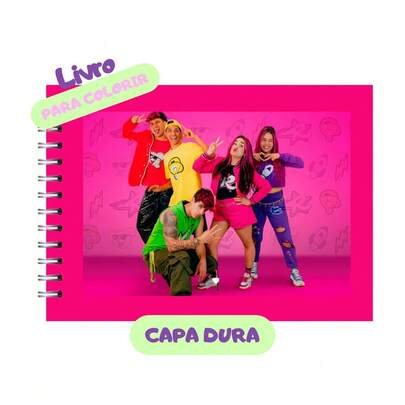 Livro de colorir Dos Rosa Capa Dura Holográfica 50 folhas Papel Grosso