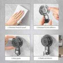 6 Piezas Ganchos de Pared Adhesivos, Ganchos Sin Taladro y Sin Daños, Soporte Fuerte para Cocina, Baño, Oficina, Organizador de Espacios (Color Gris) - Estilo 5 - Ver 6