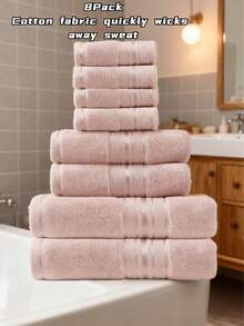 Juego de 8 toallas de lujo [4 toallas de mano + 2 toallas de cara + 2 toallas de baño], altamente absorbentes, de secado rápido, suaves y amigables con la piel, diseño de unicolor, adecuado para todas las estaciones, ideal para baño, salón, piscina, playa, deportes al aire libre, viajes, cocina, recibir invitados, regalos de Halloween y Acción de Gracias, también adecuado para decoración de otoño, decoración de Halloween, toallas de salón, toallas de hotel, equipo deportivo, artículos esenciales para el hogar - Multicolor - Ver 12