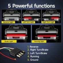 Truck Tailgate Light Bar LED Single Row Light Strip With Red Running Brake Light Turn Signal White Reverse Lights - Một cỡ - Xem 3