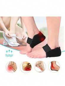 3cm Height Increasing Insoles, Anti-Fatigue, Shock Absorbing Silicone Heel Pads - Black - View 5