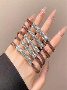 20 قطعة/10 قطع 3 قطع/1 قطعة من إكسسوارات الشعر النسائية ذات الموضة اللامعة، شريط رأس مرن للغاية، خاتم ذيل الحصان، إكسسوارات شعر يومية، شريط رأس ذيل حصان مرن للغاية دون إتلاف الشعر، مناسب للمناسبات اليومية والسفر، هدية قلبية للصديقات والعائلة