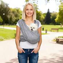 حقيبة حمل للحيوانات الأليفة بتصميم حزام الصدر الأمامي، قابلة للتهوية والراحة للقطط/الكلاب للسفر في الهواء الطلق، حقيبة صدر قابلة للطي