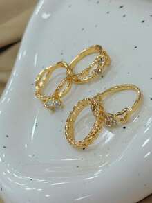 Kit 4  Style Rings Wholesale Varnish Bath Jewelry - 金色 - 查看 7