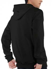 Funny "I Don't Take Revenge I Just Let For KARMA Do The Work" Hoodie - Oversized Black Pullover Sweatshirt With White & Red Slogan Print, Soft Fleece Unisex Streetwear For Men & Women, All-Season Casual Wear, Funny Gift For Friends & Family - For KARMA Design (For KARMA Logo Graphic) - Long Sleeve Hooded Sweatshirt With Front Pocket, Relaxed Fit, Humorous Slogan, Perfect For Everyday Streetwear, Ideal For Gifting, Comfortable Fleece Material, Bold Statement Piece - 黑色 - 查看 2