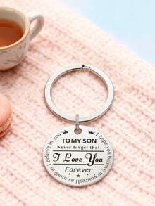 Men's To My Son Stainless Steel Keychain Simple Pendant As A Gift For Son's Backpack Pendant Bag Charm Stocking Stuffers Gifts For Men Men Gifts Phone Charm Keychain Accessories