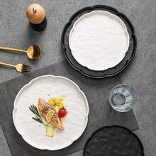 8-Inch Shallow Ceramic Dish, Matte White, Suitable For Steak, Minimalist And Elegant Design - Multicolor - View 6