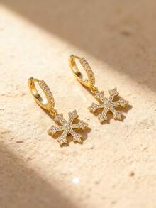 1 Pair Of Sterling 925 Silver Exquisite Simple Cute Heart Gold Earrings For Women Girl Luxury Fashion Ear Bones Hoops Party Birthday Jewelry Gift Fine Jewelry