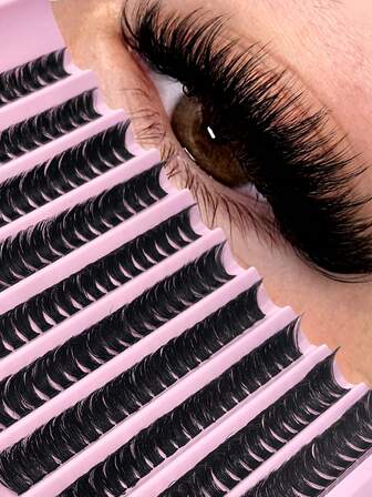 200PCS/60PCS Lashes Clusters D-Curl Natural Look&Extra Thick 80D Individual Lash Extensions 8-16mm 0.07mm Super Light Pack 10 Rows Waterproof Faux Mink Fur Single Cluster 3D Fit For Eyes Long-Lasting DIY Handmade Eyelash Extensions Suitable For Light, Heavy Makeup And Daily Occasions, Portable For Daily Use Or Travel,Back To School Makeup Tools With Lash Brusheslash Clusters,Eyelash Clusters,Individual Eyelashes,Lashes,Fake Lashes