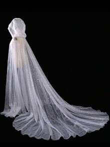 Women's Bridal Sheer Hooded Cloak Shawl Dress Robe, Halloween Costume, Wedding, Carnival, Valentine's Day Autumn Outfit - Multicolor - View 10