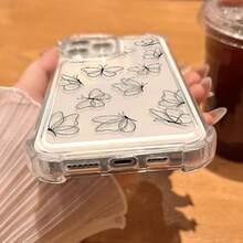 Compatible con iPhone 17, 16, 15, 14, 13, 12 y 11 Pro Plus Max, así como con OPPO, Galaxy, Moto, Redmi, Honor y Transsion. Esta funda transparente de cuatro esquinas a prueba de golpes presenta un diseño de mariposa negra. Ideal como regalo de cumpleaños, para tu pareja o para uso personal. - transparente - Ver 7