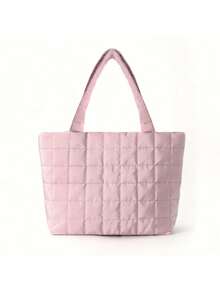 Bolso de tote acolchado de alta capacidad y ultra ligero - Rosa - Ver 3