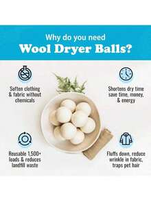 Wool Dryer Balls - Natural Fabric Softener, Reusable, Reduces Clothing Wrinkles And Saves Drying Time, Better Alternative To Plastic Balls And Liquid Softener, Washing Machine Accessories, DIY Felt Ball Pendant - White - View 5