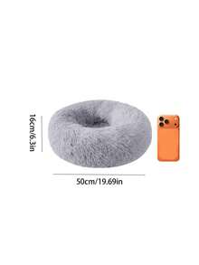 1 chiếc đệm nằm tròn dài mềm mại bằng vải nhung, thích hợp cho mèo hoặc chó nhỏ, cỡ vừa và nhỏ, ấm áp và thoáng khí cho mọi mùa, phù hợp cho chó và mèo, dễ vệ sinh, đồ dùng cho thú cưng. - Xám - Xem 6