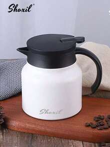 shoxil 1pc 800ml/27oz Insulated Thermal Coffee Carafe, Stainless Steel Double Walled Vacuum Coffee , Hot Water, Tea, Hot Beverage Dispenser, Thermal Teapot With Removable Tea Infuser - Teapot - View 14