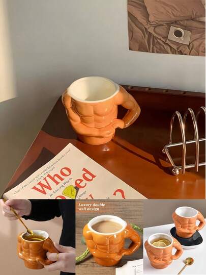 Taza de café de broma unisex, taza de café y leche con músculo, taza de café de cerámica, regalo creativo para hombres, taza de invierno, taza para bebidas calientes y frías, taza, taza de mujer novedosa, taza de té, regalo de cumpleaños único, regalo de Navidad