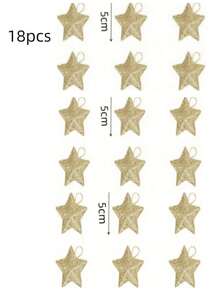 6/12/18 件圣诞树装饰星形圣诞装饰节日派对装饰吊坠 - 金色 - 查看 8