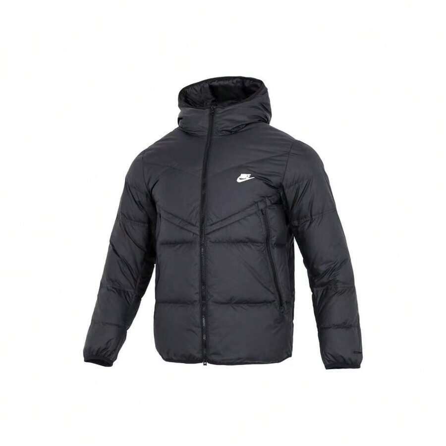 Nike WINDRUNNER Printed Zip Pocket Hooded Jacket, Men, Black - Black - View 1