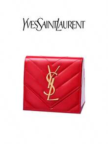 Yves Saint Laurent 亮面化妆包，大容量手拿包，适合派对、休闲场合，也可作为节日或圣诞礼物，不含珍珠肩带 - 紅色 - 查看 11