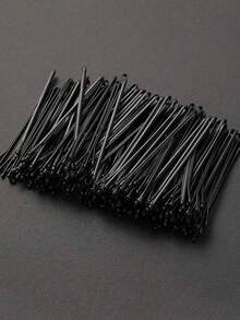 200 件/ 100 件/ 50 件/ 20 件。女孩黑色简约纯色发夹女孩儿童发饰黑色字母发夹小黑发夹边缘剪发器波浪硬剪发器女士固定发夹适用于日常生活化妆、头发、碎发、圣诞礼物、新年礼物、头带固定夹 - 黑色 - 查看 5