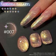 XEIJAYI 1 Stück 15 ml Sternenhimmel-Galaxie-Effekt Eisgel-Nagellack, um den Aurora-Katzen-Look mit UV-LED-Aushärtung & Abweichen für Zuhause und Salon Nagelkunst zu erhalten