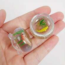 1个迷你娃娃屋鱼缸，1:12比例微型树脂配件，玻璃金鱼缸，家居模型，适合花园场景装饰，桌面摆件，微型景观场景惊喜礼物。 - 彩色 - 查看 4