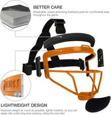 Baseball And Softball Facial Protection - Vibrant Orange - View 4