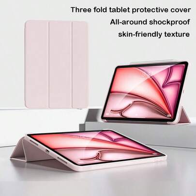 Funda protectora anti-caída suave para la tableta Redmi Pad 2 de 11 pulgadas, soporte inteligente ultra delgado, activación/suspensión automática, diseño de tapa trasera de TPU de 3 pliegues, también adecuada para la tableta Redmi Pad SE de 11 pulgadas (modelo 2023)