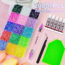 18000Pcs Resin Jelly Rhinestones For Bedazzling, Multicolor 3mm Flatback Rainbow Gems, Bedazzling Crystal With 4Pcs 2.5g Jewelry Glue, Rhinestone Picker For DIY Crafting Clothes Shoes Nail Art - Màu B - Xem 2