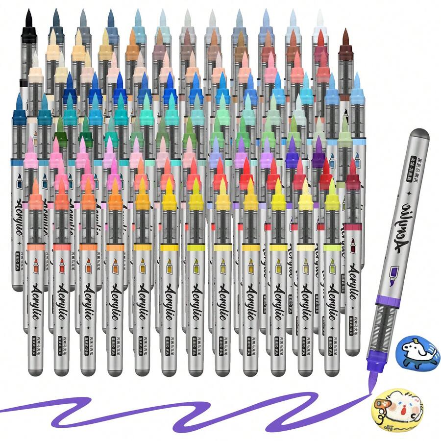 Bộ bút vẽ acrylic chuyên nghiệp, bút vẽ acrylic đầu cọ, thích hợp cho đá, gốm sứ, gỗ, vải bố, thủy tinh, đá tự nhiên, vải, làm thiệp, DIY và đồ dùng nghệ thuật, lý tưởng cho nghệ thuật và thủ công.