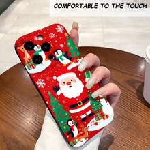 1PC Phone Case ,  Santa Claus Snowman Penguin Tree , Stylish Phone Case, Phone Decoration, All-around Lens Protection, Creative Small Gift, Funny Gift for Boys and Girls - Negro - Ver 1