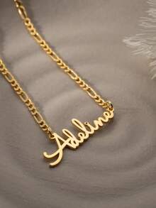 1 Personalized Name Customization, 1-3 Name Customization, Different Chain Styles To Choose From, 18k Gold Stainless Steel Jewelry Necklace, Different Fonts To Choose From, Suitable For Daily Wear, Customized Styles, Valentine's Day, Family, Mother's Day, Christmas Styles, Including Exquisite Gift Boxes. - Gold - View 5
