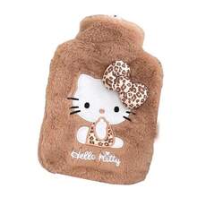 SANRIO 1pc Hello Kitty Leopard Print Hot Water Bottle, Thick Inner Lining, 1000ml Capacity, Hand & Foot Warmer, Essential For Winter, High-Quality Hot Water Bottle, Holiday Gift - Multicolor - View 5