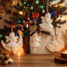 DIY Resin Mold Small Girl Star Pendant Epoxy Mold Home Decor Tabletop Epoxy Cute Little Angel Figurine Plaster Silicone Mold - White - View 3